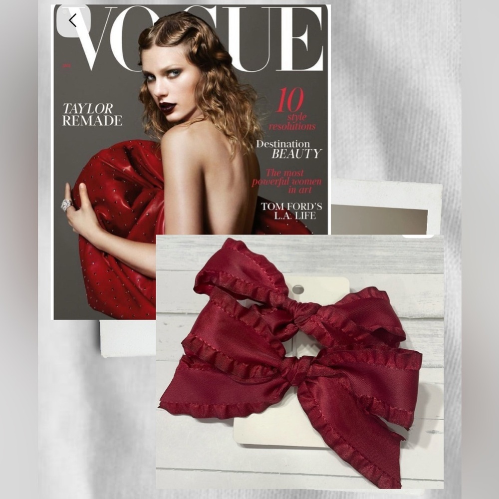 Coquette Burgundy Bow Scruchies